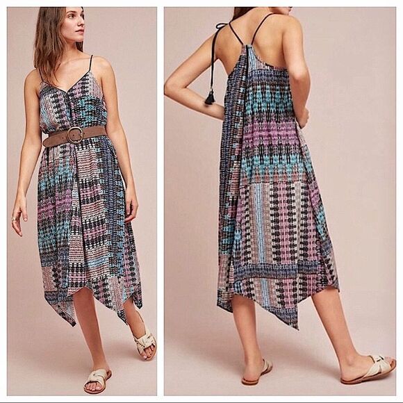 Anthropologie Akemi + Kin Tassel Midi Dress NEW Boho Rayon Small - Picture 4 of 13
